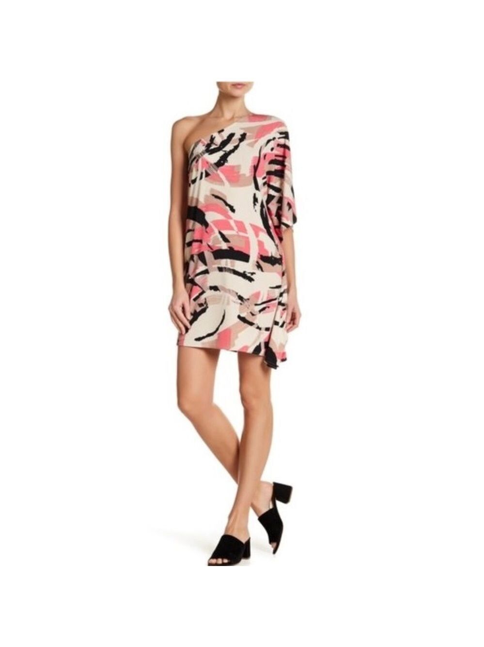 TORI RICHARD Splash Printed One-Shoulder Dress
